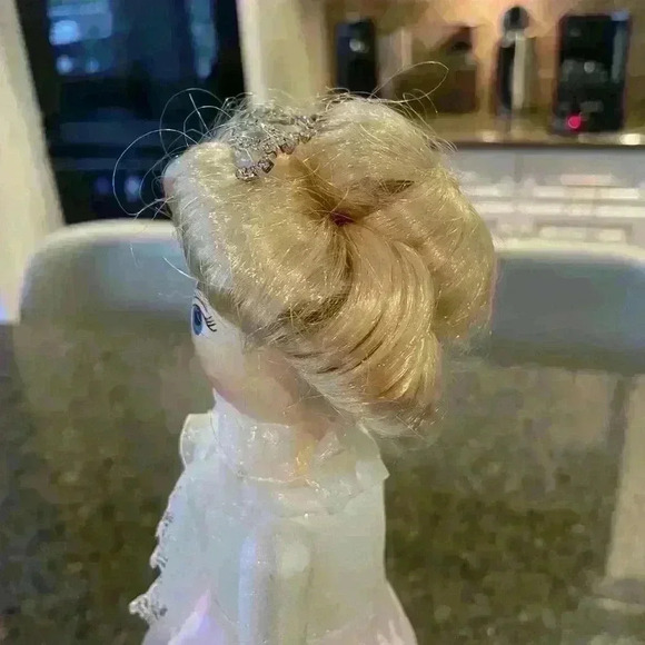 Wooden nutcracker ballerina pink white clothing blond hair tiara 14.5 inches - Picture 3 of 10